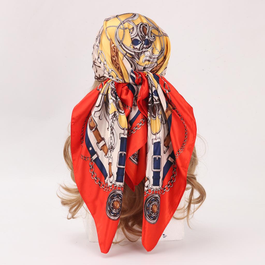 90*90 см шелковый шарф шарф-повязка на голову женский четырехсезонный шарф для волос хиджаб фуляр Iuxe бандана Femme платок на голову