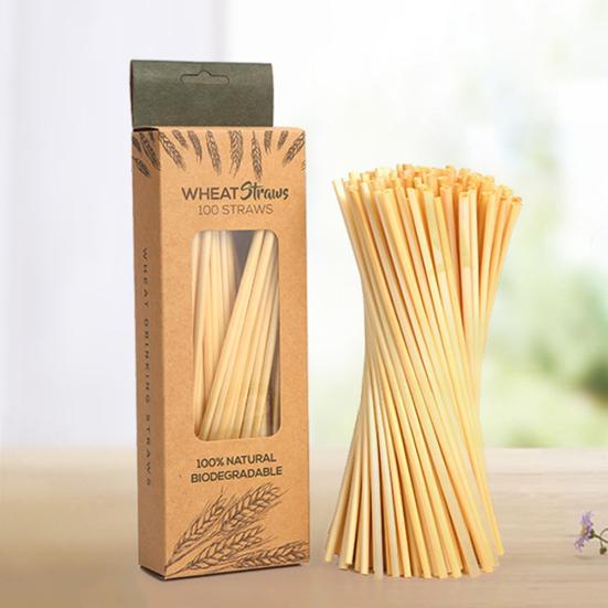 100 шт., биоразлагаемые одноразовые соломинки для бара и кухни, посуда для напитков