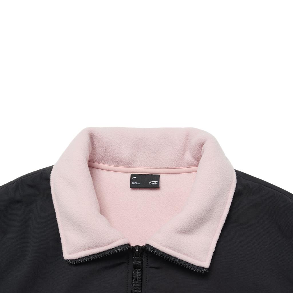 Li Ning Sports Lifestyle Series Color Block свободная флисовая теплая трикотажная куртка Dopamine унисекс куртка светло-розовая AFDT841-2