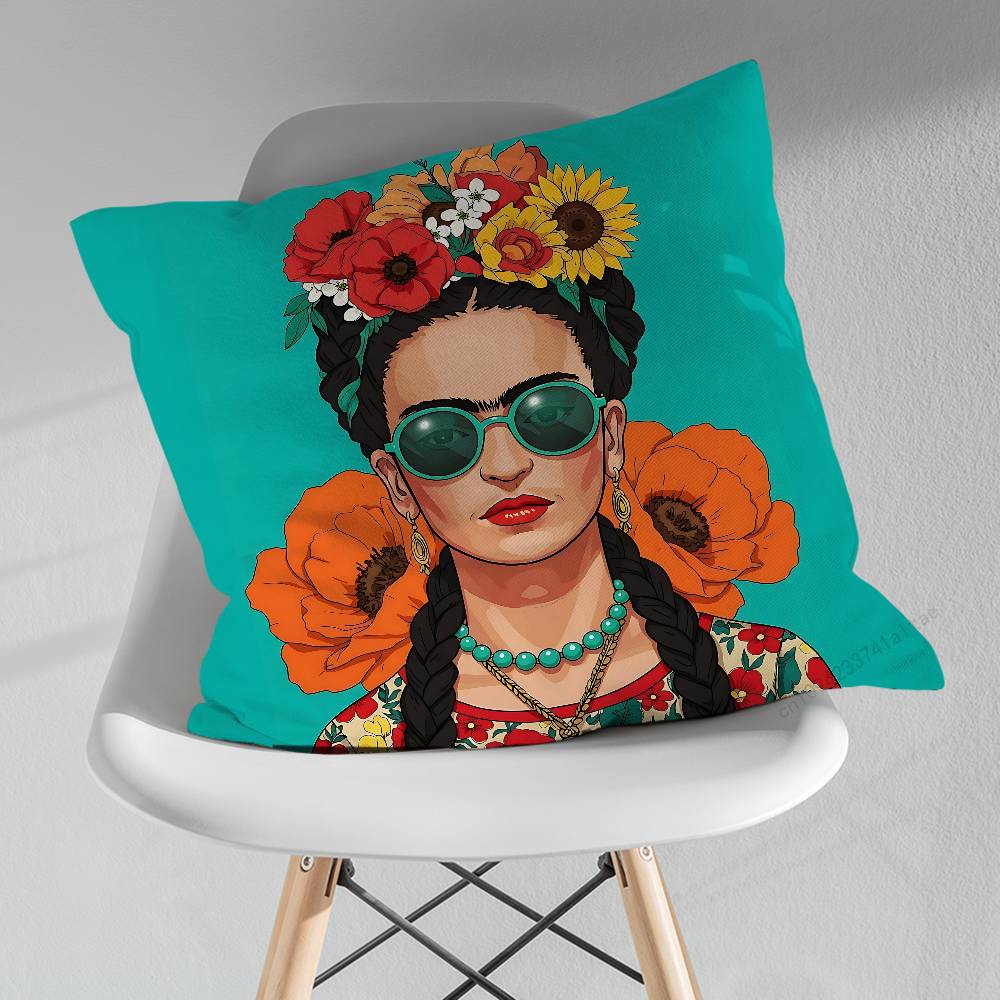 FFridas KKahlo Artiste Pillowcase for Sofa Room Office Decor Printing Merchandise AllMatch Cushion Cover