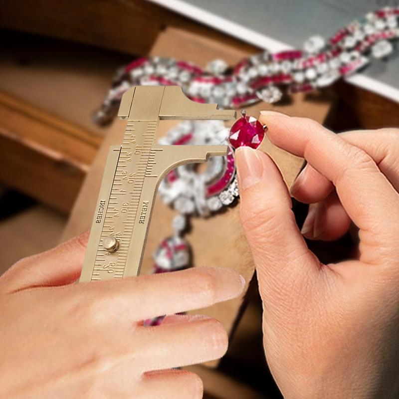 Латунный штангенциркуль прецизионный карманный линейка плоский штангенциркуль инструмент для измерения бусины латунная линейка - шкала дизайна для бисерной проволоки ювелирные изделия