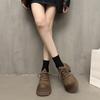 Европейская станция Британский стиль удобные одинарные туфли женские 2025 осень новые на шнуровке универсальные дышащие толстая подошва увеличивающие рост лоферы тренд