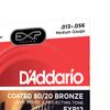 D'Addario EXP12 Acoustic Guitar Strings, EXP Coated Bronze, Medium, .013-.056