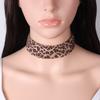 Suede Leopard Print Necklace Necklace Ruffled Choker Wild Pendant Accessories Women's Versatile Collar