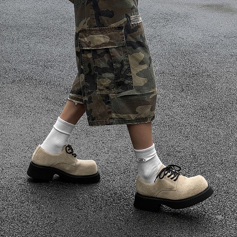 Туфли с большой головой мужские туфли трендовые черные нишевые Микки с высоким чувством дерби на толстой подошве с увеличением роста хулиганские красивые 9522-H