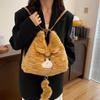 Large Capacity Furry School Bag Zipper Cartoon Daypack Cat Plush Backpack  JK Uniform Accessories