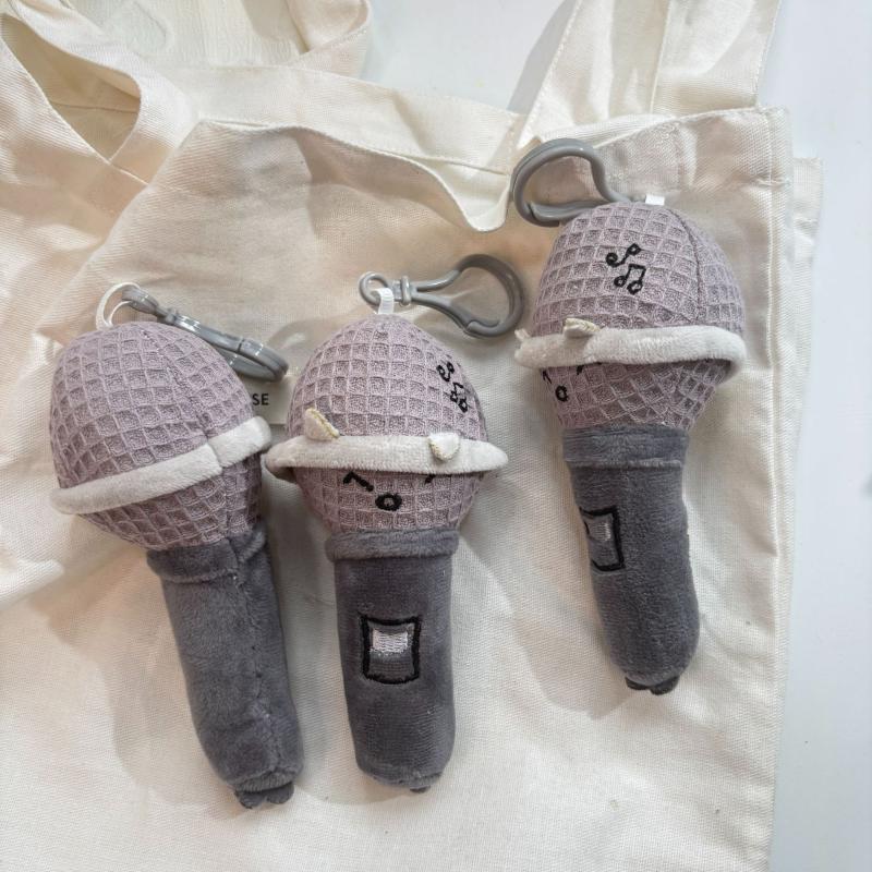 Мультяшный Милый Плюшевый Брелок Креативное Улыбающееся Выражение Кукла-Микрофон Подвеска Рюкзак Сумка Подвесной Шнурок Шарм Аксессуары