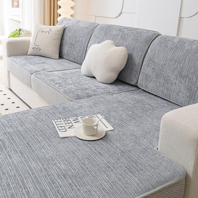 Textured Stretch Sofa Seat Cushion Cover Slipcover Elastic Couch Armchair Non -Slip Universal Thick Chenille Protector For Cats