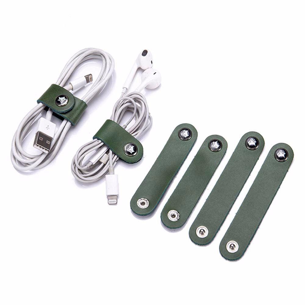 Organizer Cable Strap Cable Clip Winder Straps Cowhide Leather Cord Cable Holder Tidy Storage Cable