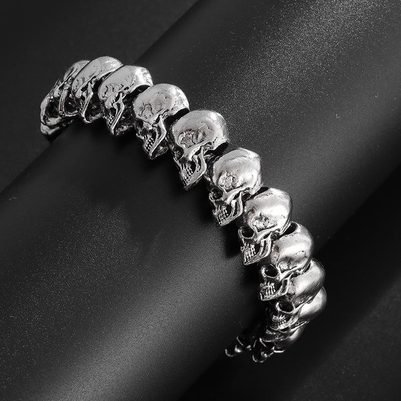 Маленький браслет с черепом, модный браслет в стиле панк и хип-хоп, ручной работы, для мужчин и девушек.