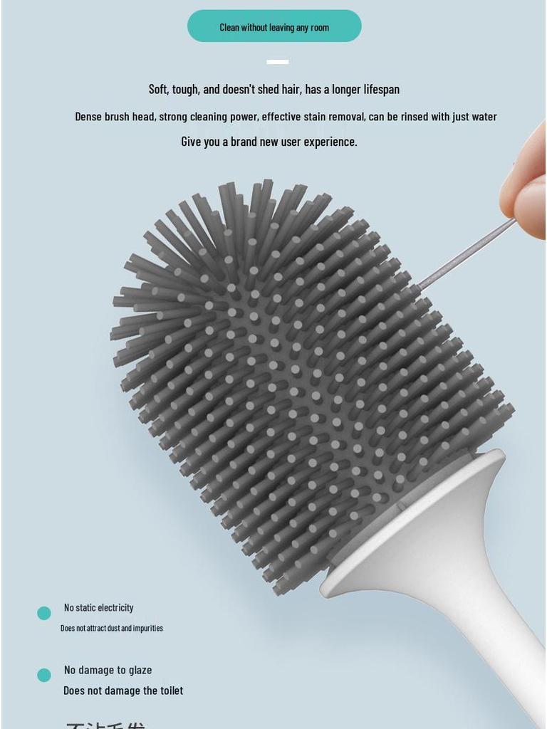 Силиконовый набор туалетной щетки с настенной стойкой для хранения для полной уборки ванной комнаты