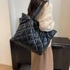Осенние и зимние женские сумки, одежда из хлопка, пуховые сумки, простые и вместительные сумки-шопперы, персонализированные универсальные сумки через плечо с ромбами