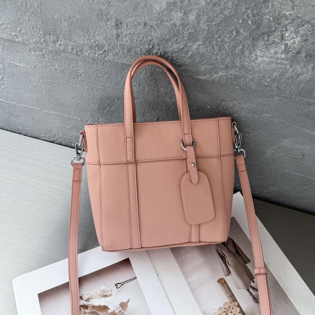 Сумка из коровьей кожи, популярная модная однотонная женская сумка через плечо, практичная переносная корзина для овощей, простая женская сумка