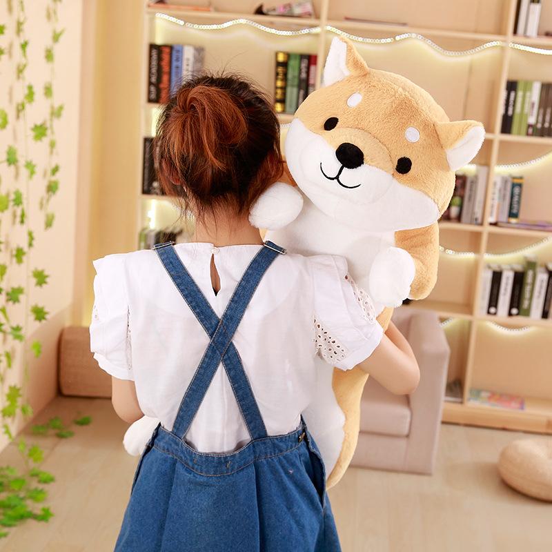 Adorable Shiba Inu Dog Pillow Stuffed Animals Husky Plush Doll Toys Cartoon Hug Pillow Long Nap Sleeping Pillow Bed Cushion Gift