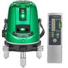 Firecore HV-3G 3-Line Green Laser Level with Receiver, 4-Direction Large Rectangular Line Projection, High Precision, Automatic Correction, High Outpu