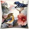 Flower and Bird Print Series Pattern Pillowcase Square  Home Office Decoration  Cushion Cover