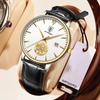 Водонепроницаемые мужские автоматические механические часы ведущего бренда, ультратонкий ремешок, застежка-бабочка, часы с календарем