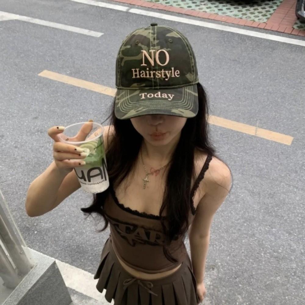 Adjustable Camouflage Baseball Cap Cotton Sunscreen Hats Embroidery Baseball Hats for Men Women