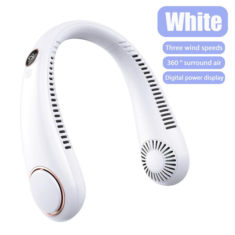 Portable Hanging Neck Fan Digital Display Power Ventilador Bladeless Neckband Fans Air Cooler USB Charging Camping Electric Fan