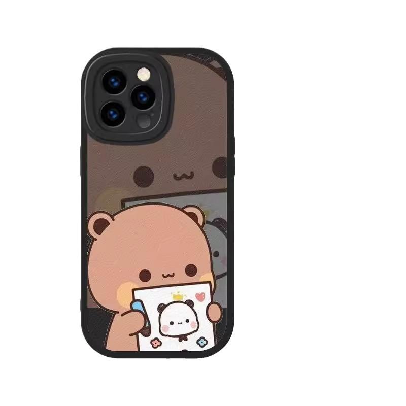 Чехол для телефона с рисунком пары подходит для Apple 16promax из кожи ягненка 15pro полноразмерный 14pro противоударный 13 новый 12