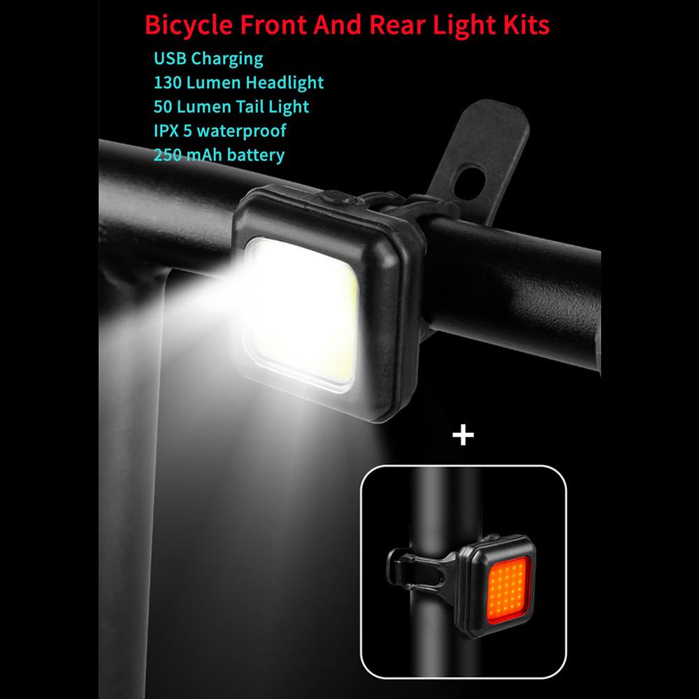 Bicycle Headlight and Tail Light Set Type-C Charging Night Riding Warning Light Suitable for Most Bikes