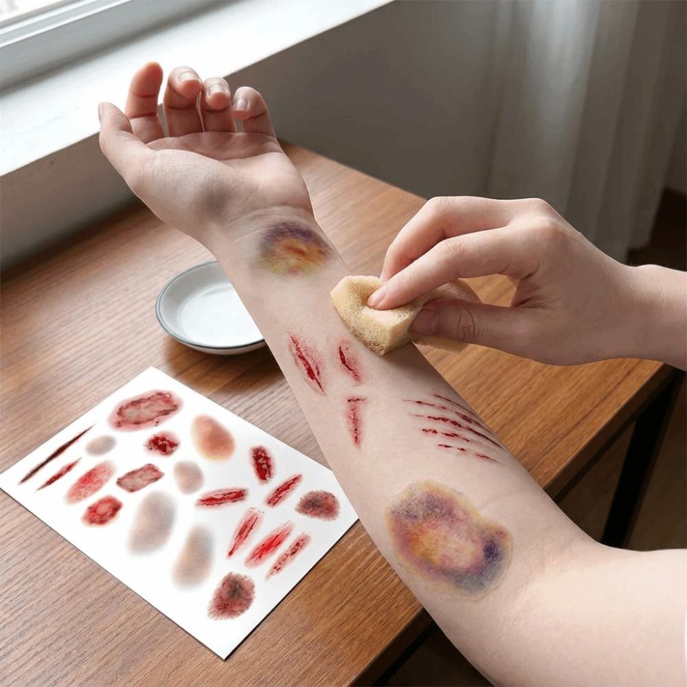 4Sheets Realistic Halloween Temporary Tattoos Waterproof Fake Tattoo  Party