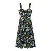 Summer Floral Print Midi Dress with Spaghetti Straps - European and American Women's Fashion