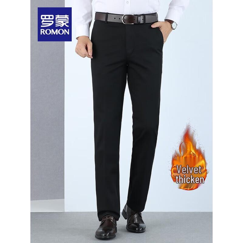 ROMON Men's 2025 Thermal Lined Straight-Leg Casual Trousers