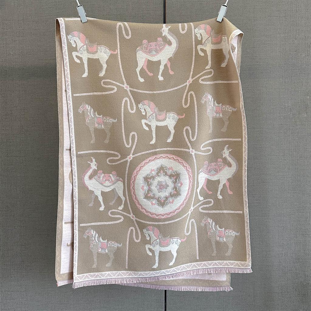 Женский роскошный дизайнерский шаль-накидка, новый высококачественный жаккардовый шарф с животным принтом, для защиты шеи, кашемировый, толстый, теплый шарф, эшарп