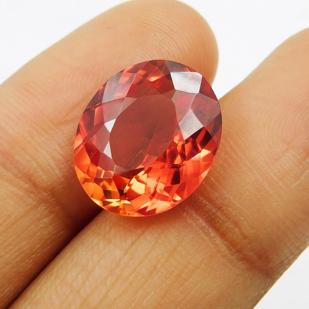 Natural Orange Sapphire Loose Gemstone 17.90 ct Oval Premium Quality September Birthday Birthstone