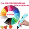 Цветная PLA-нить для 3D-ручки 32 цвета 25 м 30 м 36 м 50 м 100 м 200 м Безопасный пластиковый стержень для детской 3D-ручки