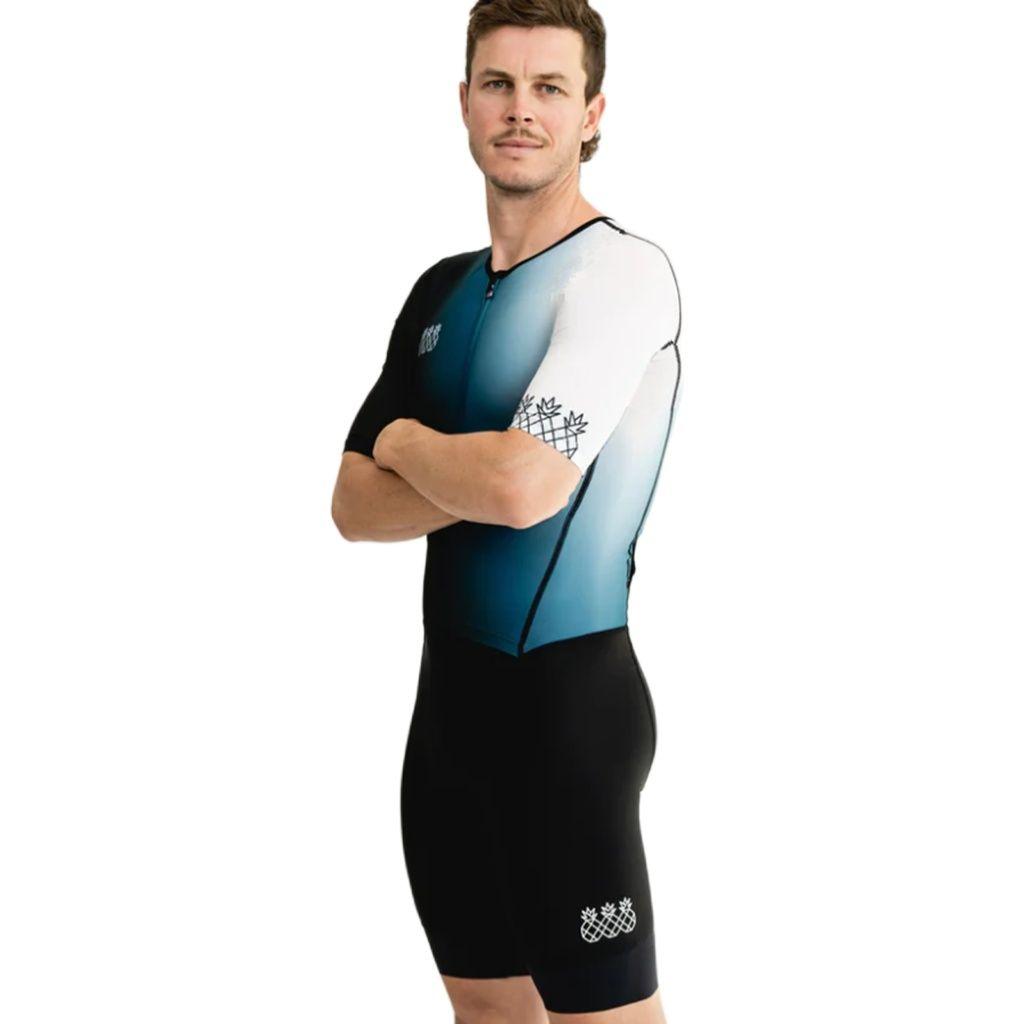 2026 Mens Triathlon Race Suit Short Sleeve Tri Suit Cycling Skinsuit Thin Pad Jumpsuit Pro Team Swiming/Runing/Cycling Clothing