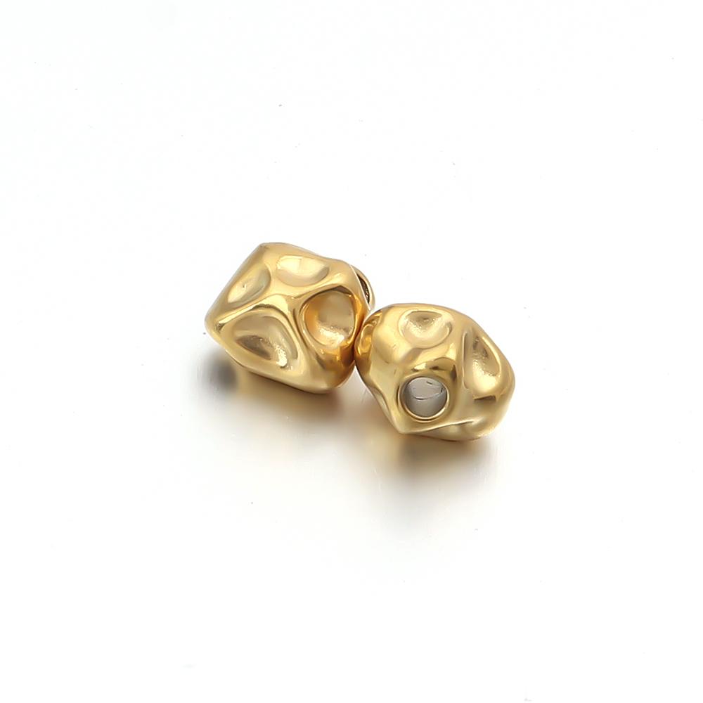 5-10pcs/lot Stainless Steel Spacer Beads Irregular Shape Big Hole Loose Bead For DIY Charms Bracelet Necklace Making Accessories