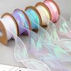 40MM Reflective Iridescent Wavy Edge Ribbon 10 Yards Gifts Packaging Material