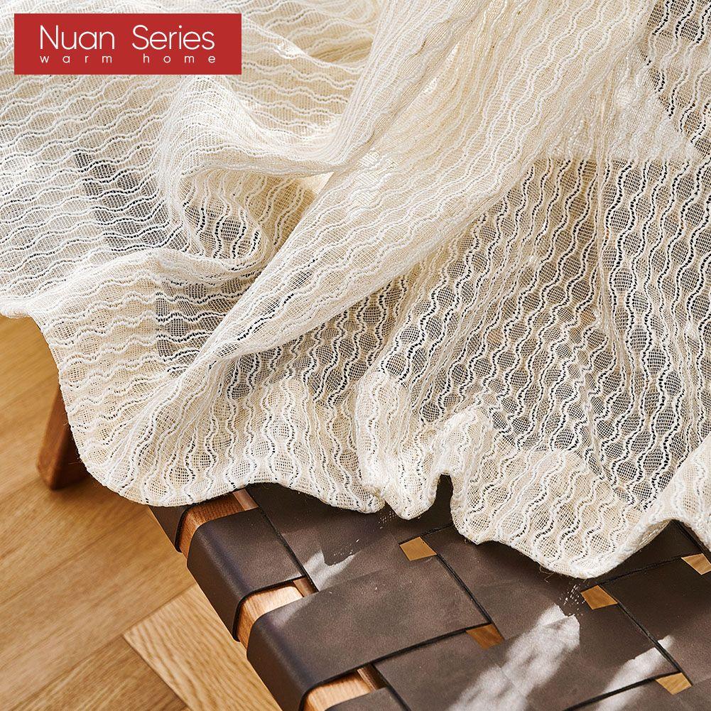 1 предмет, прозрачная занавеска кремового цвета, полупрозрачная тюль, занавеска для спальни, гостиной, серия Nuan