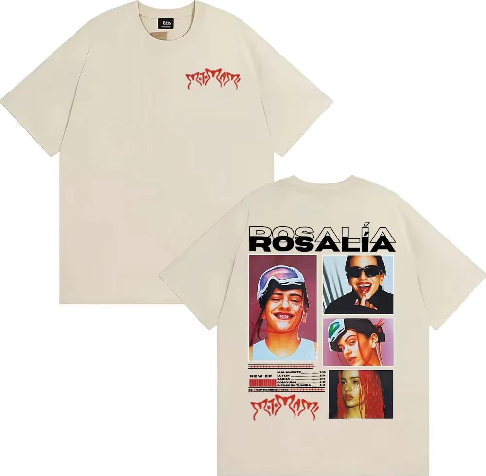 Singer Rosalia Motomami Album 2026 Print T Shirts Unisex Unisex Fashion Hip Hop 90s Vintage TShirt Short Sleeve Oversized Tees