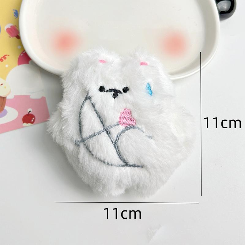 Мультяшный держащий в руках сердечко любви потеющий щенок плюшевая пищащая кукла игрушка брелок милый кулон на сумку автомобильный брелок аксессуары для женщин подарок