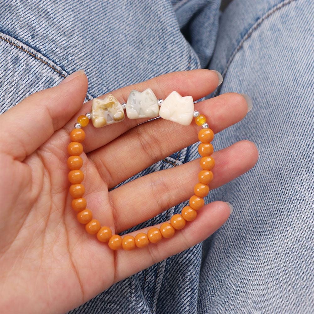 Adjustable Biscuit Cat Bracelet Wristband Friendship Bracelet Fashion Women Hand Bracelet Gifts