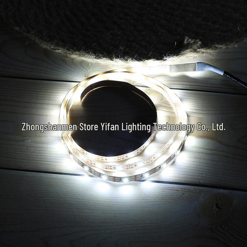 Светодиодная лента 5 В USB - 2835 SMD, 60 светодиодов/м, Одноцветная, Самоклеящаяся, с кнопкой управления