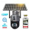 6K 12MP WiFi Solar Camera 10X Zoom Three Lens Outdoor PTZ Video Surveillance Human Detection Security Protection Smart CCTV Cam