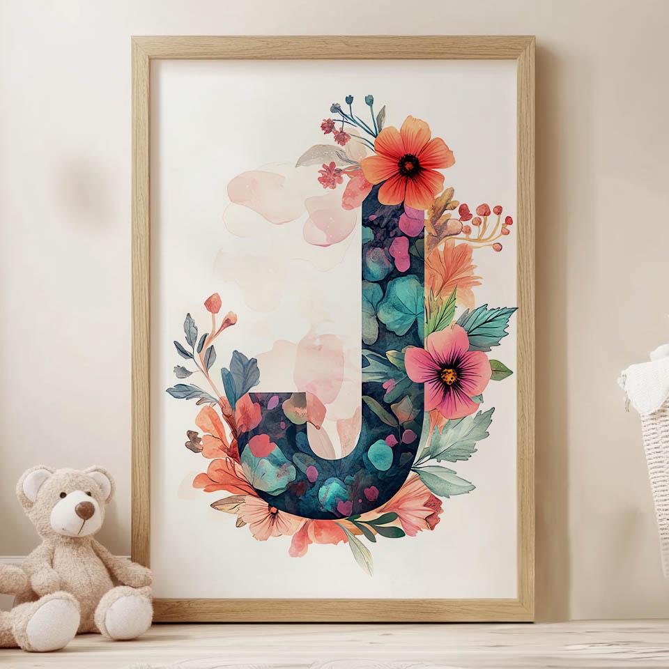 Plakat J W Kwiatach Plakat J W Kwiatach, 50X70 Cm, Rama Drewniana Ciemny Brąz, Papier Matowy 230 Gsm