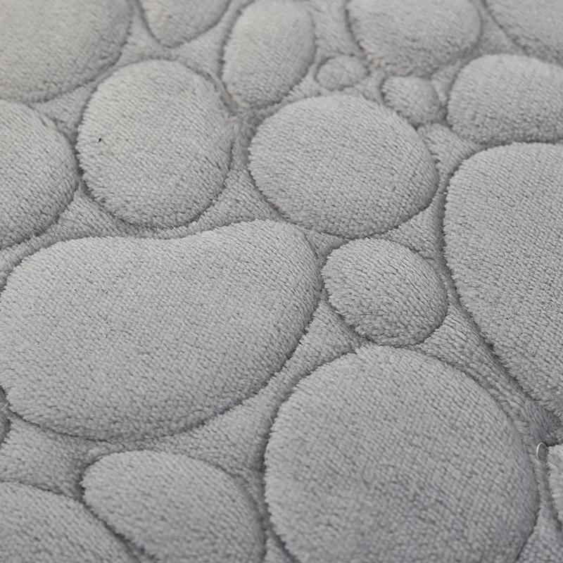 Вышитый бархатный коврик цвета коралловой гальки, ковер для ванной комнаты, впитывающий коврик для ног в форме буквы U для ванной комнаты, дверной коврик, комплект из двух предметов