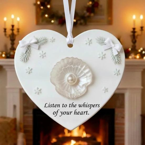 Рождественское украшение в форме сердца Искреннее Перо/Стрекоза/Олень/Цветок Рождественское украшение Вдохновляющий акриловый сувенир для елки Праздничный декор