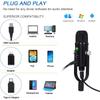 USB-микрофон, конденсаторный компьютерный ПК, игровой микрофон, комплект микрофонов для подкастов для потоковой передачи, записи, вокала, ASMR, голоса, кардиоидный студийный микрофон