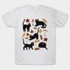 Men Black Print T-shirt Autumn Cat Magic No-Cut Transfer Paper Print Cotton Tshirt