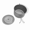 1.8L 3L Titanium Pot Ultralight Hanging Pot with Lid and Foldable Handle Outdoor Camping Hiking Backpacking Picnic