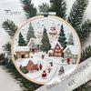 Christmas Embroidery Kit for Beginners And Adults Gnome Xmas Tree House Cross Stitch Kit with Embroidery Hoop Needles And Thread
