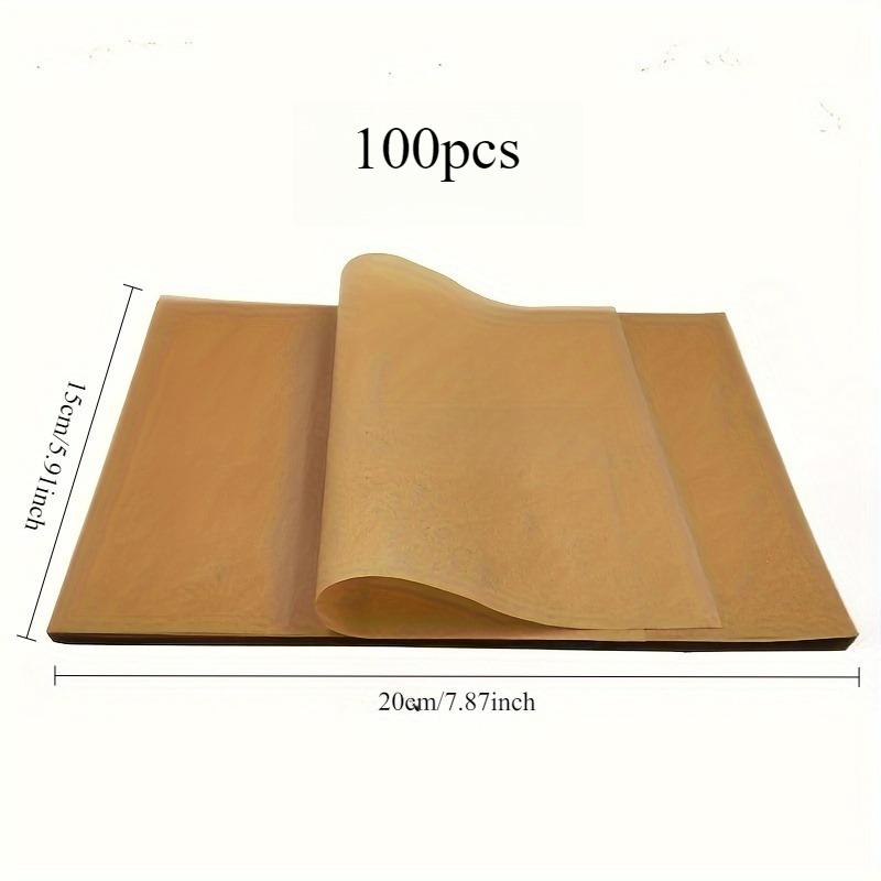 Набор из 50 предварительно нарезанных листов пергаментной бумаги для выпечки 15,24×20,32см НеотбеленнаяАнтипригарная Половина листаВыпечка Готовка Гриль Аксессуары для аэрофритюрницы