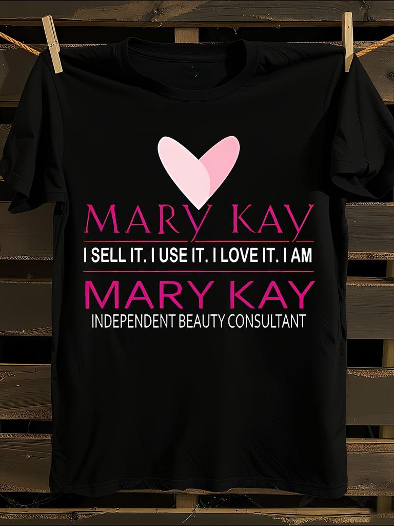 WoMary Kay Independent Beauty Consultant T-Shirt Mens Tshirt Womens Tshirts with Letters Print Short Sleeves T-Shirt Casual Street Tee Shirt Top