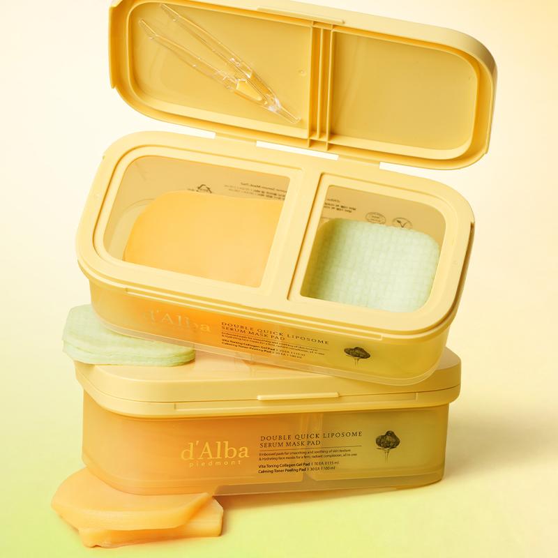 d'Alba Двойная Быстрая Липосомальная Сыворотка Маска-Пэды 225мл 100ШТ